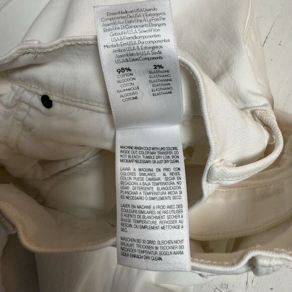 MOTHER Cropped Jean Size 25 The Dropout White/Whipping The Cream Cropped Stretch - Picture 16 of 16